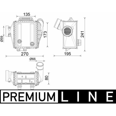 Chladič plniaceho vzduchu MAHLE ORIGINAL CI 639 000P (CI639000P)