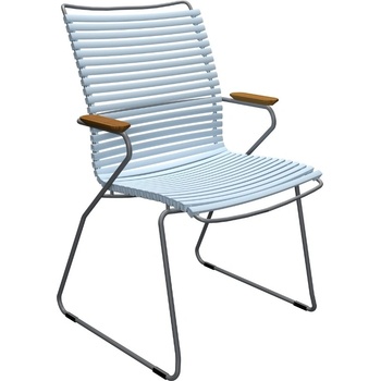 HOUE Click II. s područkami Světle modrá plastová zahradní židle