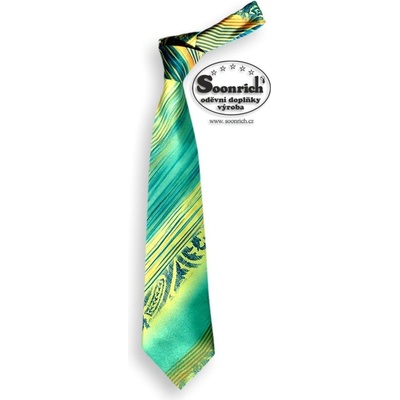 Soonrich kravata zelená vzorovaná kvz030