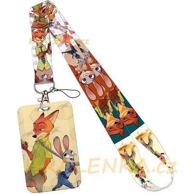 Šňůrka na krk 24203 s cedulkou Zootopie, Judy a Nick