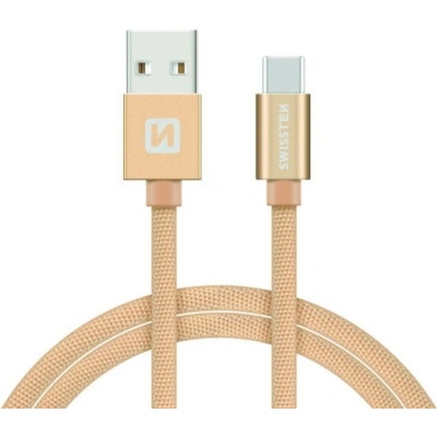 Swissten 71521204 USB 2.0 typ A na C, USB 2.0, zástrčka A - zástrčka C, opletený, 1,2m, zlatý