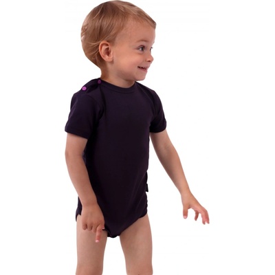 Kojenecké body krátký rukáv švestkově fialové