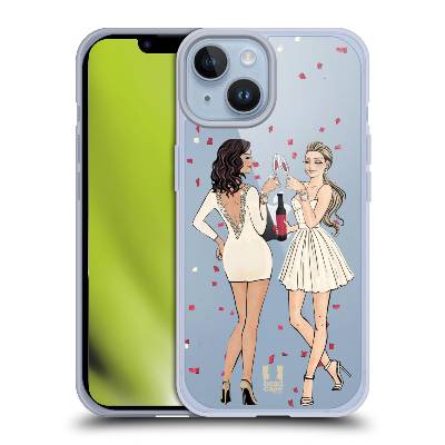 Silikonový obal na mobil Apple iPhone 14 - HEAD CASE - 2 Děvčata a šampaňské (Gumový kryt, pouzdro pro mobil Apple iPhone 14 - Party Gilrs)