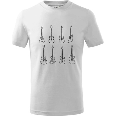 Typy gitár tričko detské biela