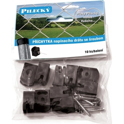 PILECKÝ Příchytka napínacího drátu se šroubem, černá, 10 ks