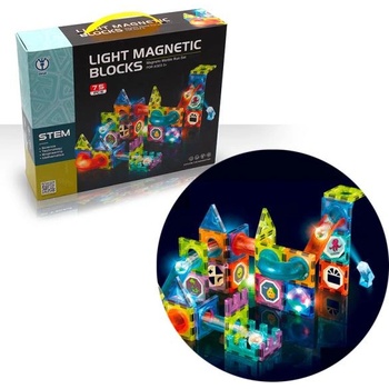 Магнитна светеща писта за топчета - строителен комплект (75 бр. )