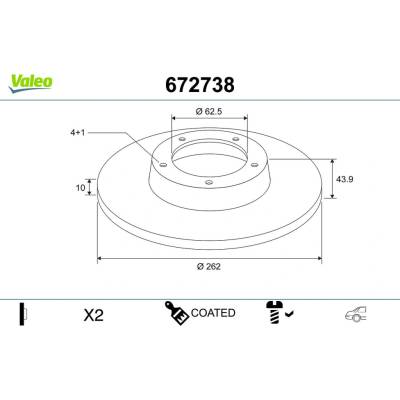 Brzdový kotúč VALEO 672738