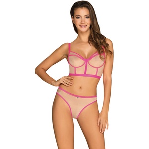 Obsessive Nudelia Top & Panties Nude-Pink L/XL
