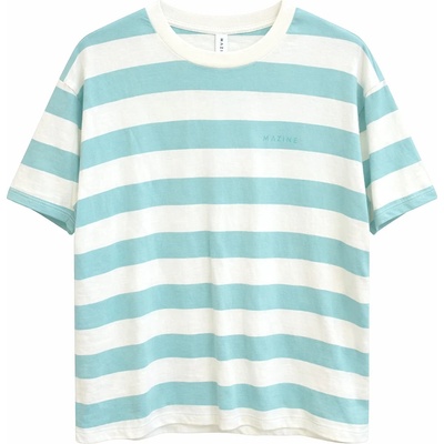 Mazine Дамска тениска Mazine Women's Bold Striped T-shirt - Turquoise / Offwhite (916-1296-0714)