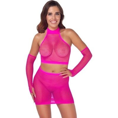 Cottelli Collection Мрежест комплект от 3 части Cottelli Fantasy 1872 розов