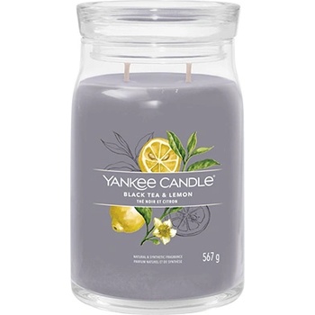 Yankee Candle Black Tea & Lemon голяма свещ с надпис 567 гр