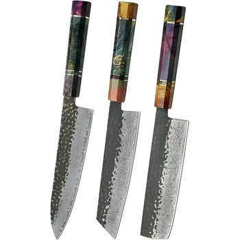 HARAHU Комплект кухненски ножове дамаск se-37549 - Многоцветен kp37549 (se-37549)