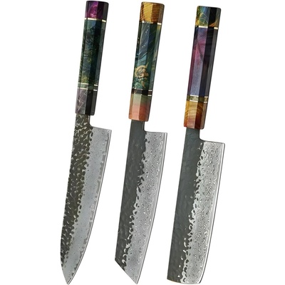 HARAHU Комплект кухненски ножове дамаск se-37549 - Многоцветен kp37549 (se-37549)