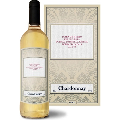 Sablio Domov 3 Chardonnay biele suché víno 12 % 0,75 l (čistá fľaša)