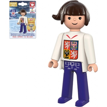 Efko Igráček Fanynka MS v hokeji 2024 bílý dres figurka
