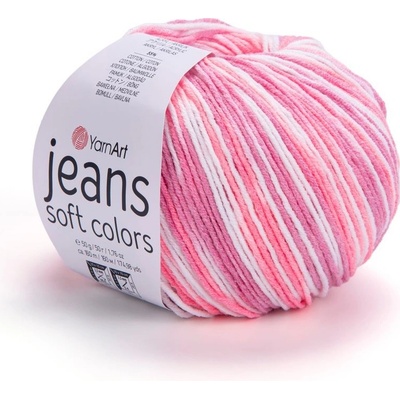 Yarn Art Jeans Soft Colors 6206 krémová, starorůžová, neonově růžová