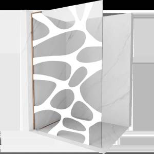 Mexen Kioto L душ кабина Walk-in 120 x 200 cm, бяла вълна, розово злато - 800-120-103-60-97 (800-120-103-60-97)