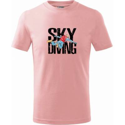 Skydiving nápis tričko detské Ružová