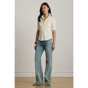 Lauren Ralph Lauren тениска с яка дамска с памук (200P13906) - answear - 254,06 лв