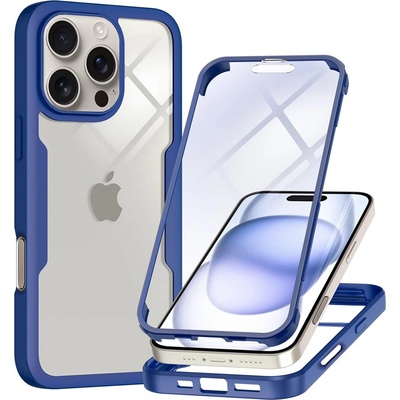 Techsuit Калъф - Techsuit ColorVerse 360 Series + Стъклен протектор - iPhone 16 Pro - Син