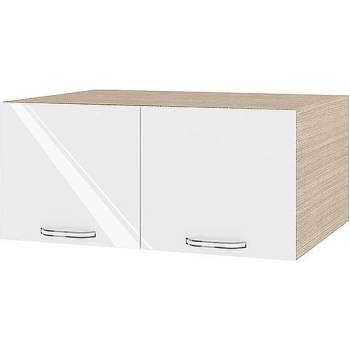 Image 1 of ИРИМ Надстройка за горен кухненски шкаф с две врати Сити МФ-Бяло гланц-05-112 80 см