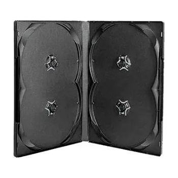 DVD-BOX 14 mm Четворна черна за DVD - в кашон 100 броя