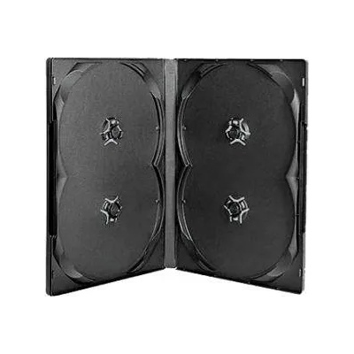 DVD-BOX 14 mm Четворна черна за DVD - в кашон 100 броя