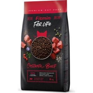 Dibaq Fitmin For Life Храна с говеждо месо за кастрирани котки 8 kg
