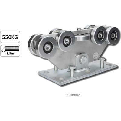 Vozík MEDIO do 550 kg, pevný, profil 98 × 98 mm