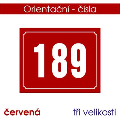 Orientační čísla - červená - 25x20 cm / destička tl. 3mm