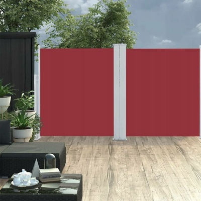 Greatstore Zatahovací boční markýza / zástěna 600 x 170 cm červená