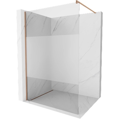 Mexen Kioto стена за душ Walk-in 100 x 200 см, прозрачна/мат 8 мм, четкана мед - 800-100-101-65-35 (800-100-101-65-35)