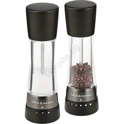 Cole& Mason - Комплект мелнички за сол и пипер DERWENT 2 бр. 19 см бук/черен (GG546)