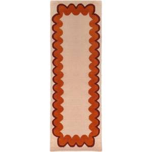 Flair Rugs Оранжева/в естествен цвят ръчно изработена вълнена пътека 80x230 cm Wiggle Wool - Flair Rugs (503119382742)