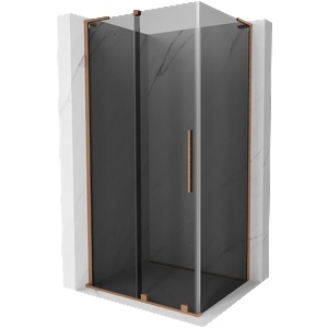 Mexen Velar L плъзгаща се душ кабина 90 x 120 cm, графит, четкана мед - 871-090-120-43-65 (871-090-120-43-65)