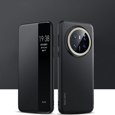 Huawei Калъф SULADA Kevlar за Huawei Mate 70 - смарт капак с прозорец, кожена текстура и магнитна функция, различни цветове