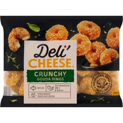 Deli' CHEESE Crunchy Gouda Rings Panierovaný sýr 999 g