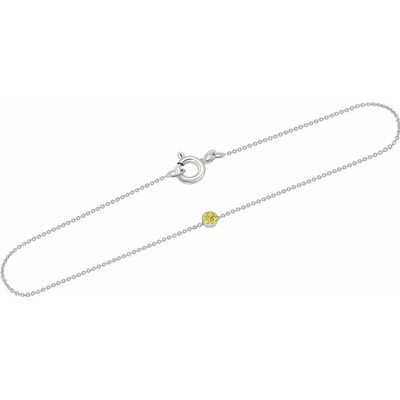 Eppi Platinový minimalistický náramok so žltým diamantom Lepio BR41333