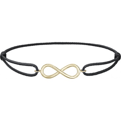 Tiami pánský náramek Infinity ze žlutého zlata černý BIFY22312