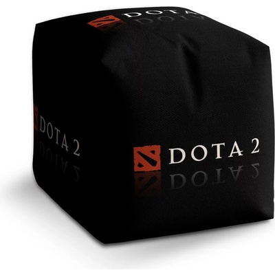Sablio Taburet Kostka DOTA 2 Černá: 40x40x40 cm