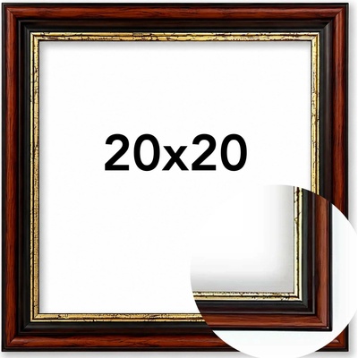Fotorámeček Paris Rozměr: 20 x 20 cm, Barva: Hnědá, Typ zasklení: Sklo