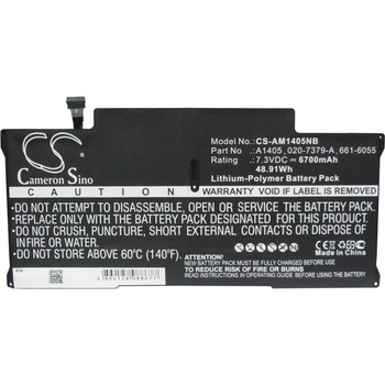 Cameron Sino Батерия за лаптоп Apple MacBook Air 13" A1466 2012 LiPo 7, 3V 6700mAh CAMERON SINO (CS-AM1405NB)