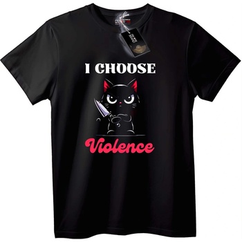 NOONEBRAND Тениска Избирам насилието Коте - 4XL, Black