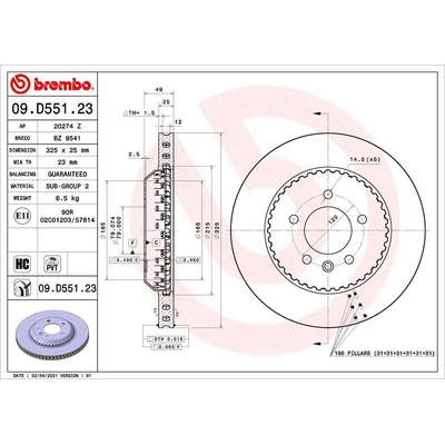 BREMBO Brzdový kotúč 09.D551.23