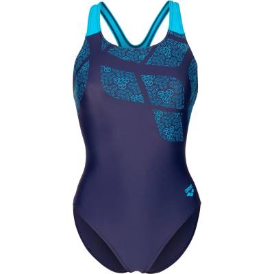 arena Дамски бански костюм Arena Women's Kikko Swimsuit Swim Pro Back Swimsuit - Navy / Turquoise - размер 36 (EU) (150-5857-0512)