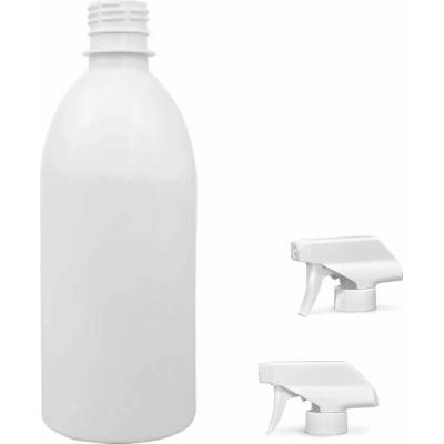 Tera Plastová lahvička bílá s bílým pistolovým rozprašovačem 500 ml