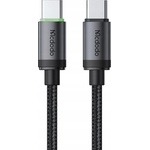 Mcdodo Кабел за данни - Mcdodo (CA-4410) - USB-C → USB-C, найлон оплетка, алуминий, PD60W, 1m - Черен