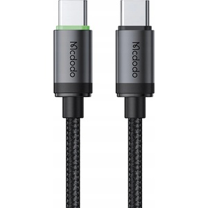 Mcdodo Кабел за данни - Mcdodo (CA-4410) - USB-C → USB-C, найлон оплетка, алуминий, PD60W, 1m - Черен