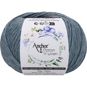Anchor Cotton 'n' Linen 00033 Slate Плетене на една кука прежда (4680004-00033)