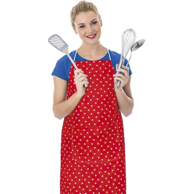 Bellatex kuchyňská zástěra ADÉLA 7750/327 SRDÍČKO ČERVENÁ 67x84cm